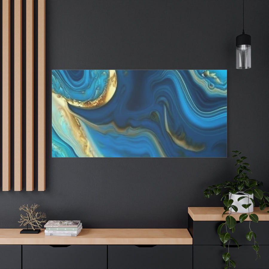 Blue Ocean Abstract Matte Canvas Wall Art