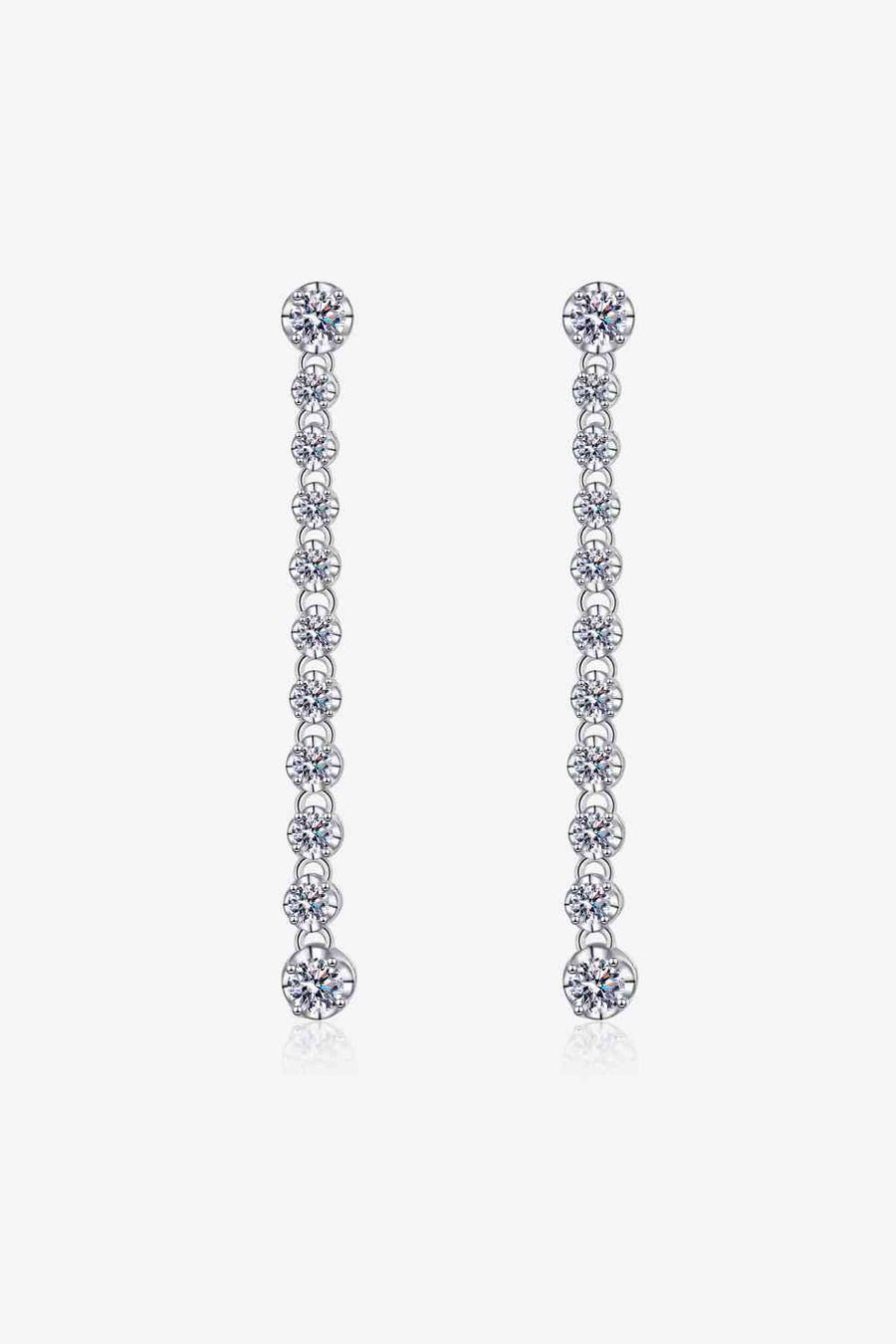 Elegant 1.18 Carat Moissanite Long Earrings in 925 Sterling Silver