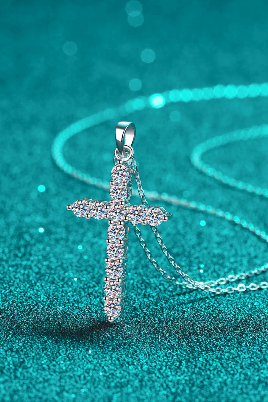 Adored 925 Sterling Silver Cross Moissanite Necklace – Minimalist Elegance