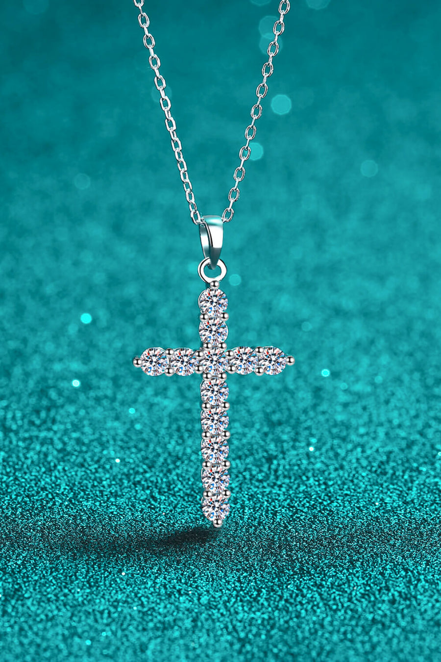 Adored 925 Sterling Silver Cross Moissanite Necklace – Minimalist Elegance