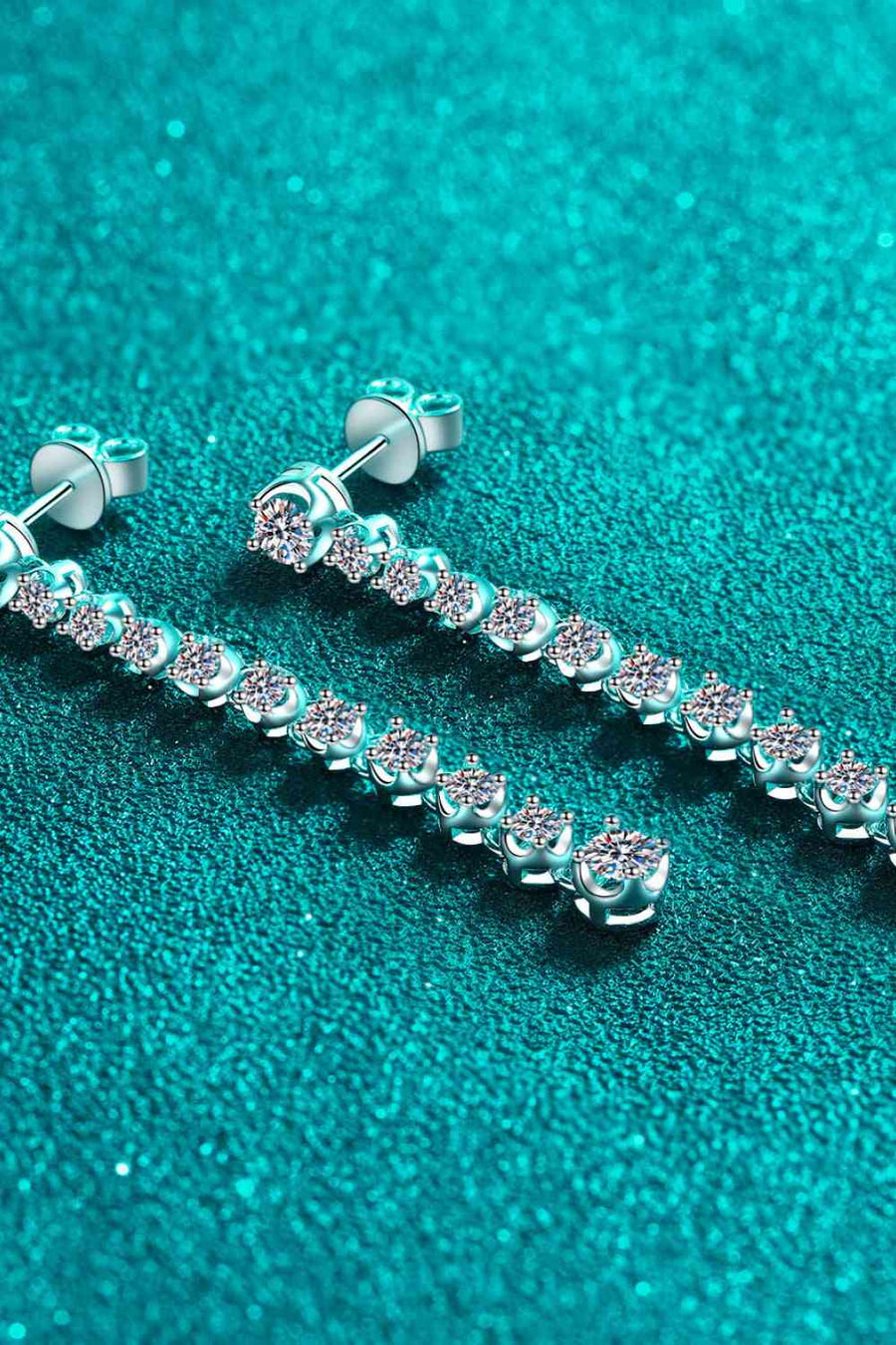 Elegant 1.18 Carat Moissanite Long Earrings in 925 Sterling Silver