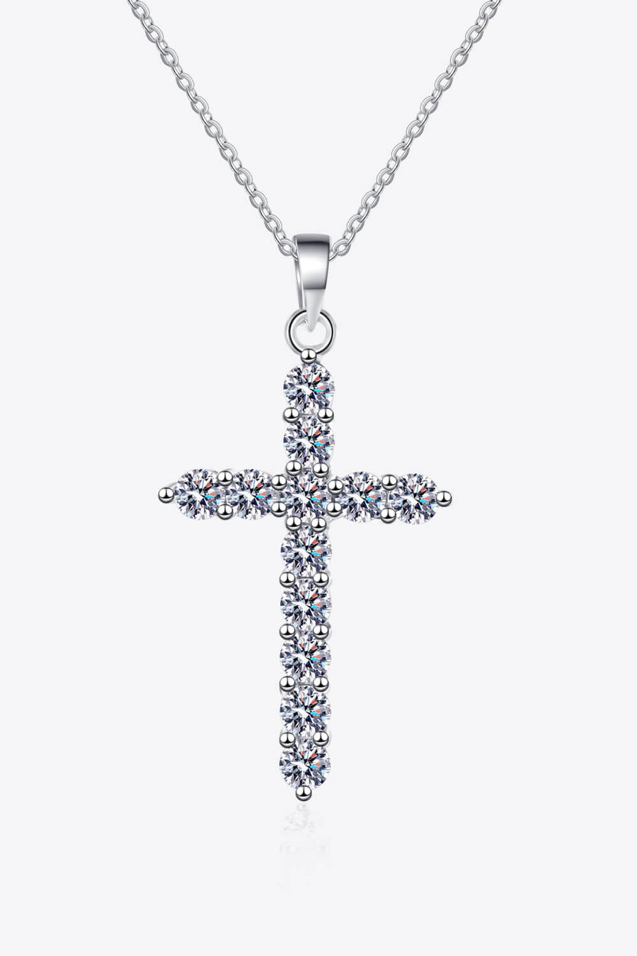 Adored 925 Sterling Silver Cross Moissanite Necklace – Minimalist Elegance