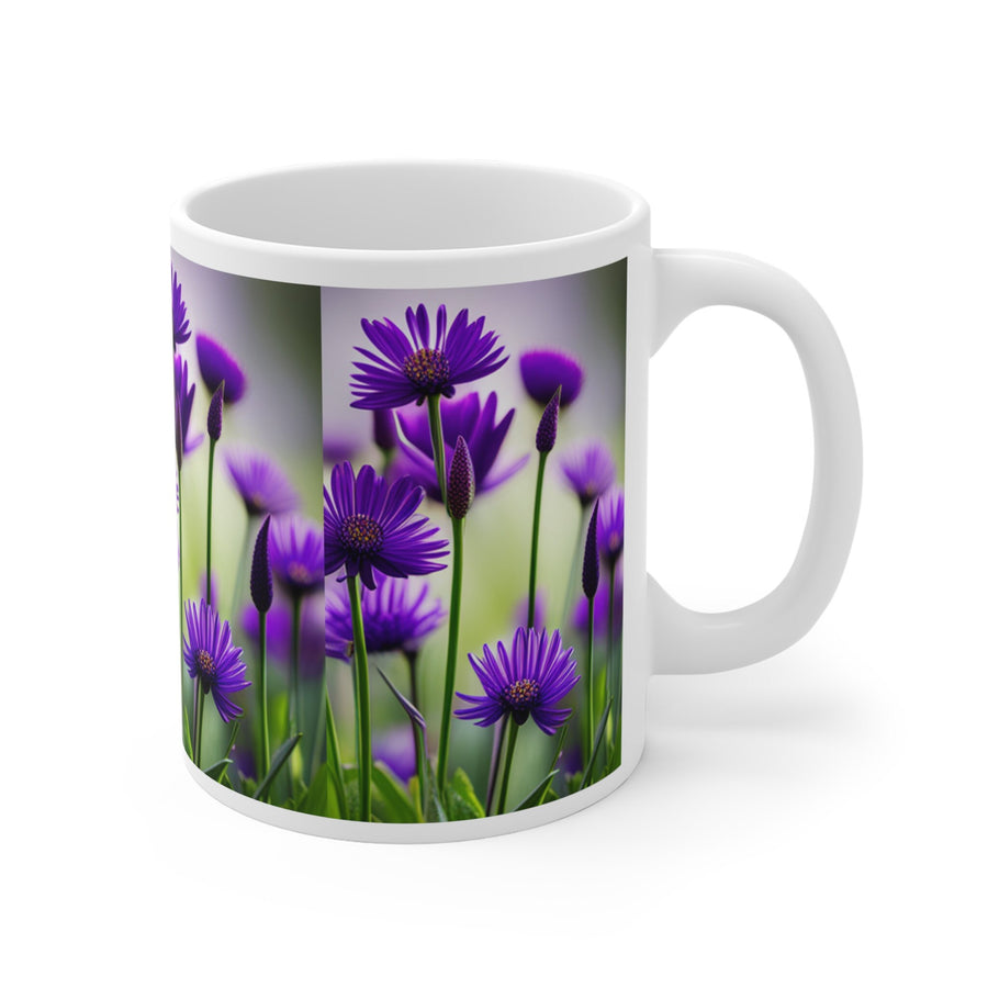 Purple flowers in a field Mug 11oz