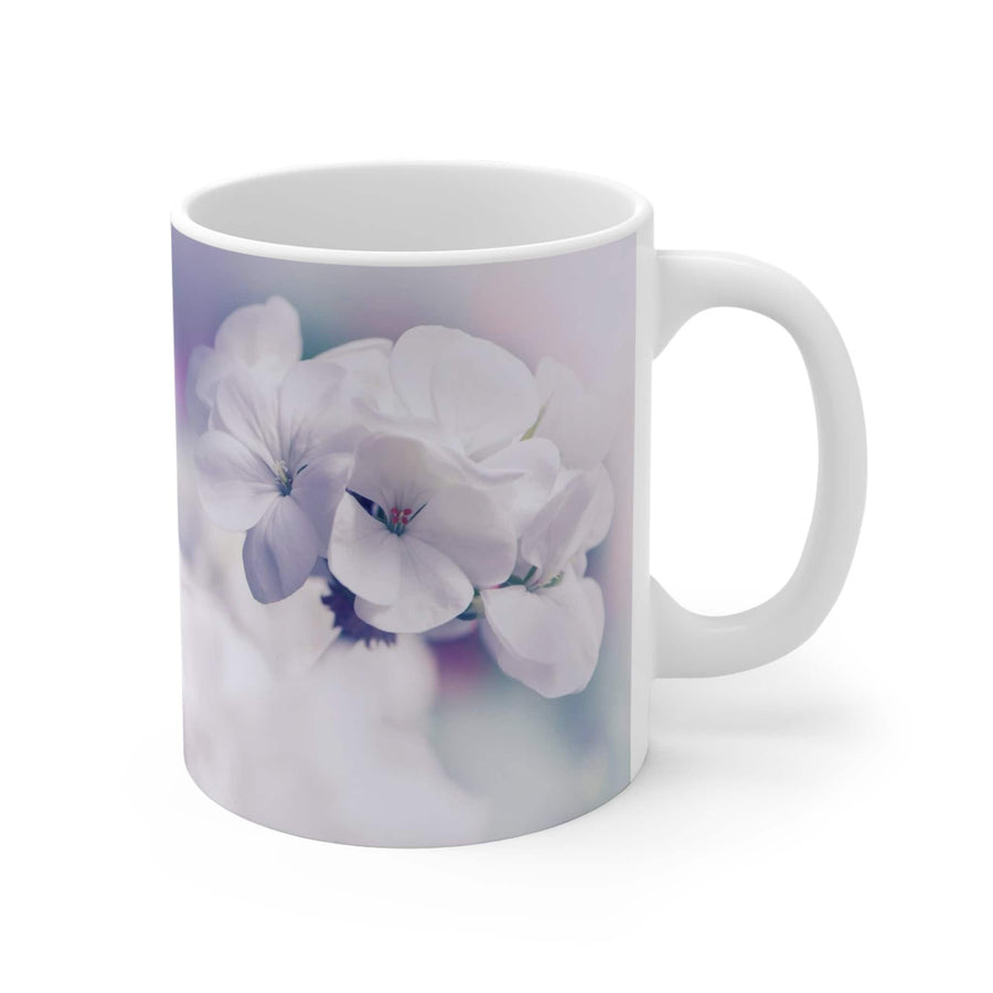 Mug 11oz Lilac and White Geraniums