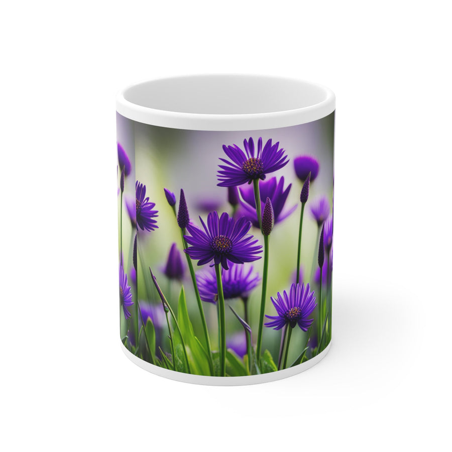 Purple flowers in a field Mug 11oz