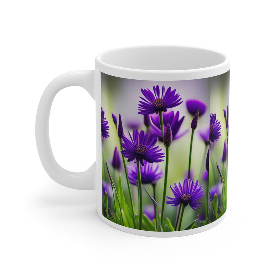 Purple flowers in a field Mug 11oz