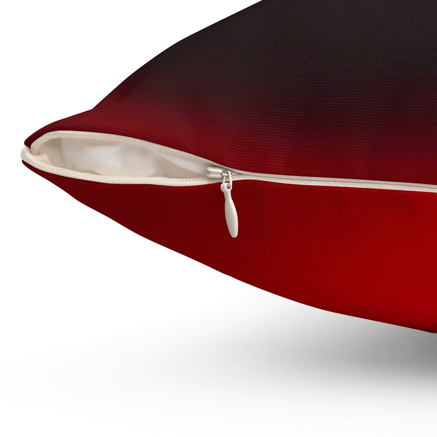 Spun Polyester Square Pillow-Embrace Luxurious Elegance with Our Rich Crimson and Dark Red Square Pillow!