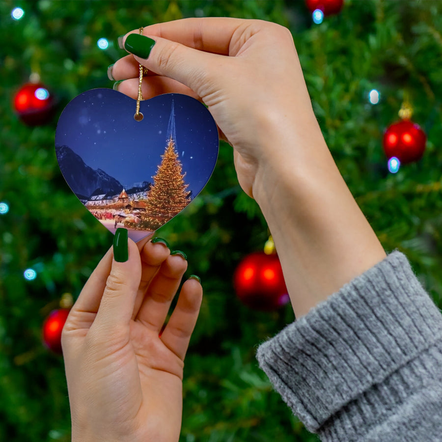 Ceramic Ornament, 4 Shapes-Celebrate the Magic of the Season with Our Christmas City Ornaments!