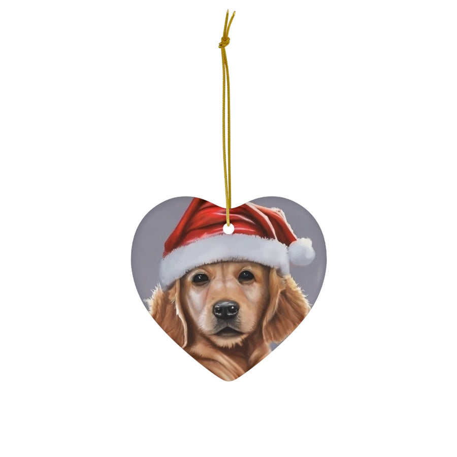 Ceramic Ornament, 4 Shapes-Golden Retriever Puppy Ornaments!