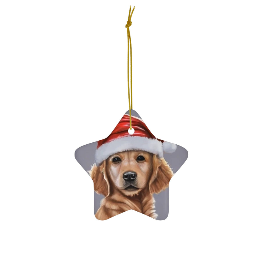Ceramic Ornament, 4 Shapes-Golden Retriever Puppy Ornaments!