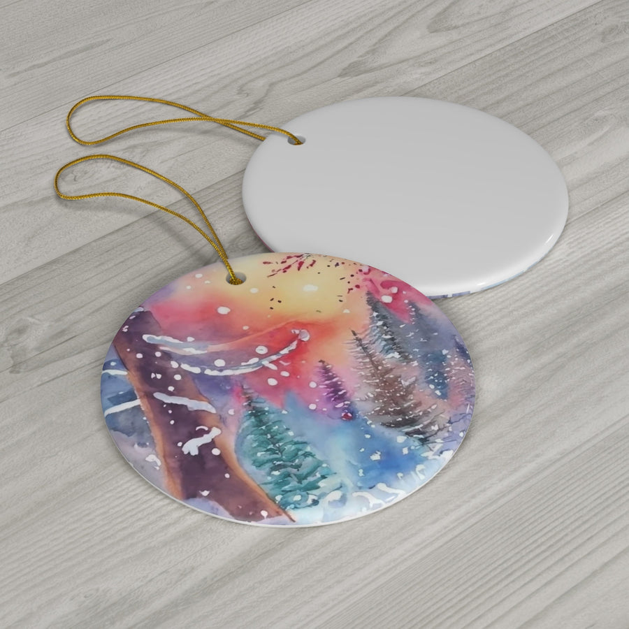 Ceramic Ornament,  Christmas colors