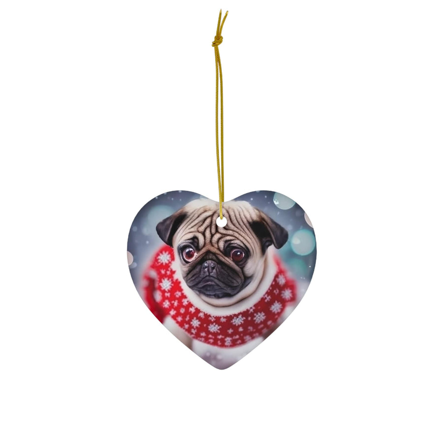 Ceramic Ornament, 4 Shapes Pug-tastic