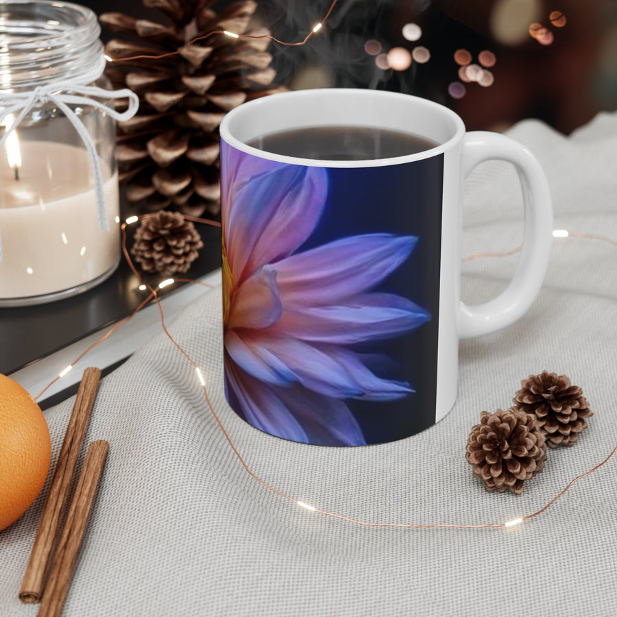 Ceramic Mug 11oz -purple flower