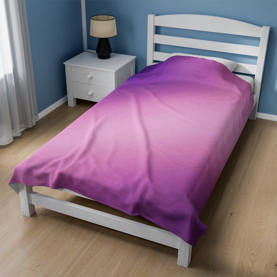 Velveteen Plush Blanket-Ombre Purple