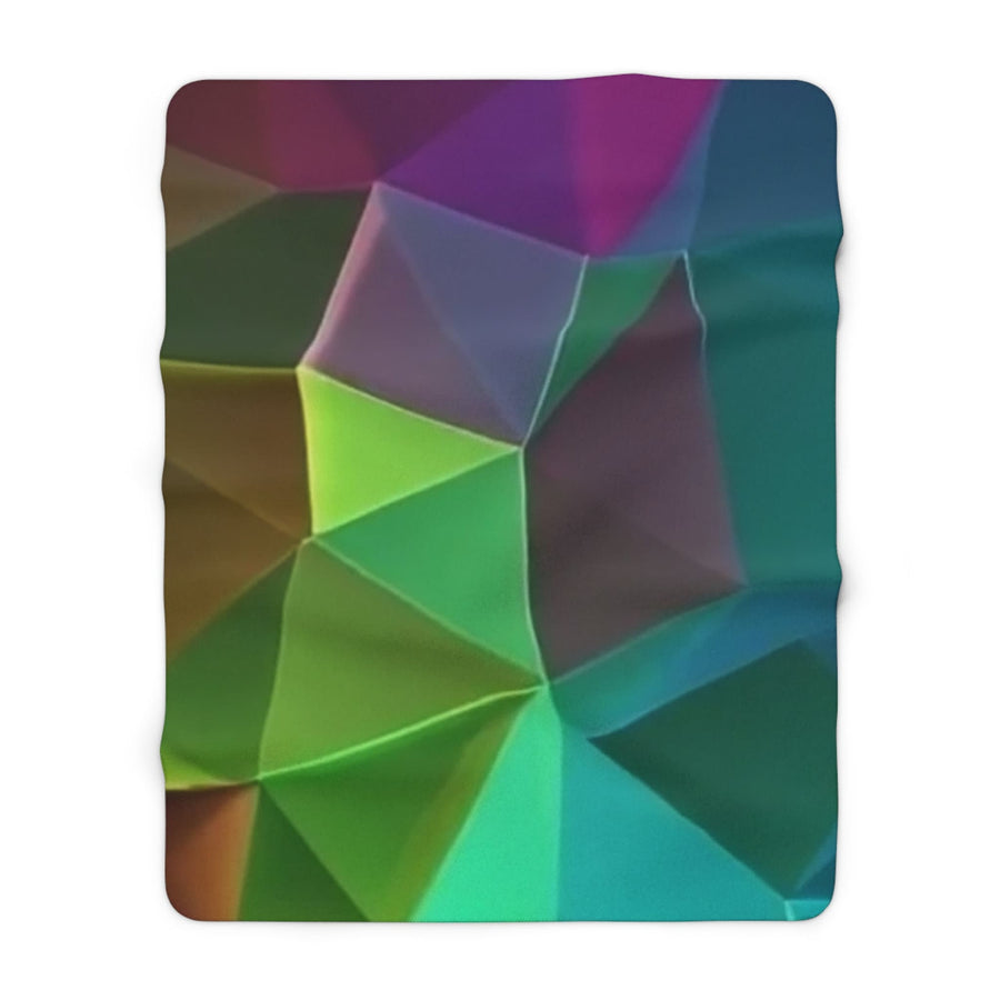 Sherpa Fleece Blanket-Rainbow Geo-
