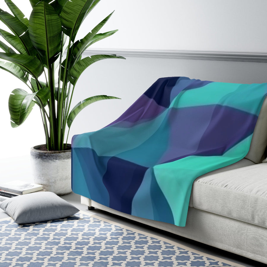 Sherpa Fleece Blanket-Geo-Themed Sherpa Blanket