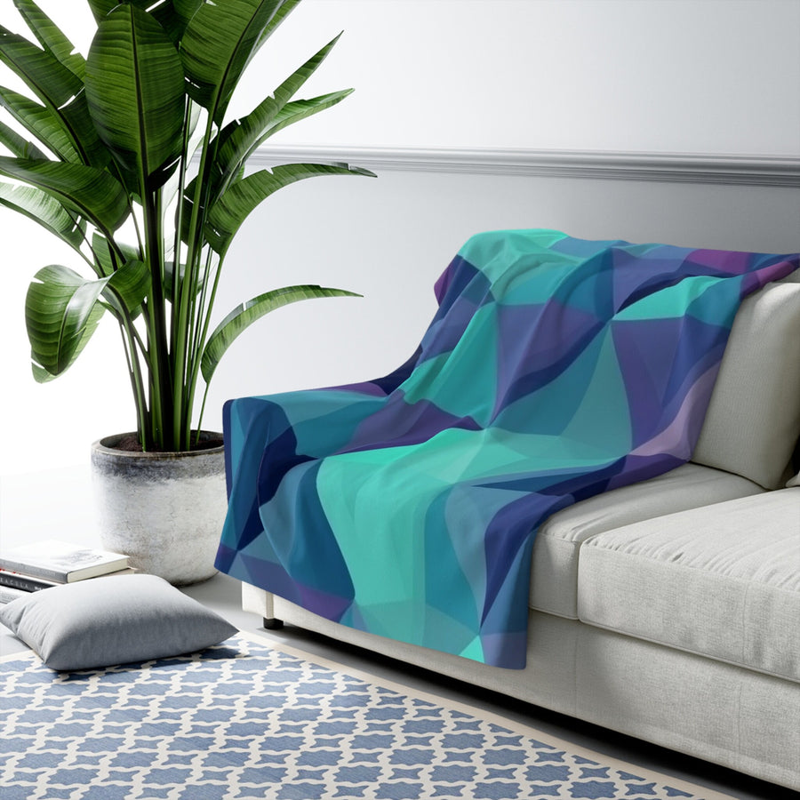 Sherpa Fleece Blanket-Geo-Themed Sherpa Blanket