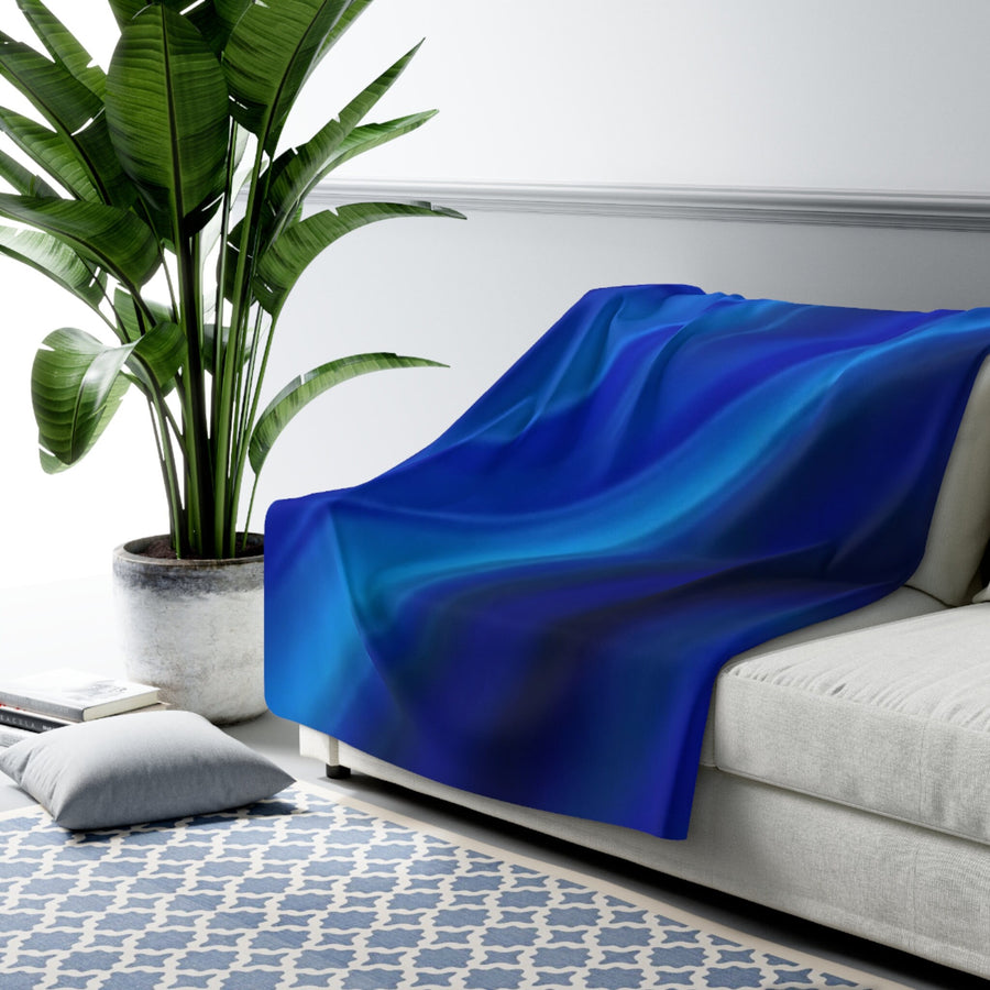 Sherpa Fleece Blanket- Purple Blue Blur