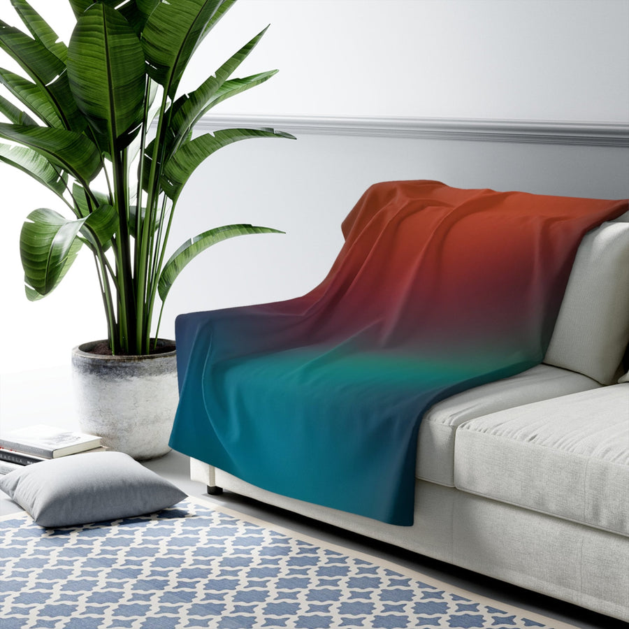 Sherpa Fleece Blanket-Vibrant Ombre
