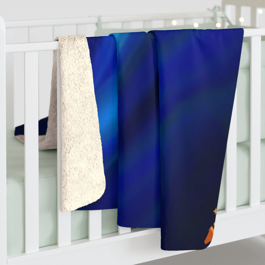 Sherpa Fleece Blanket- Purple Blue Blur