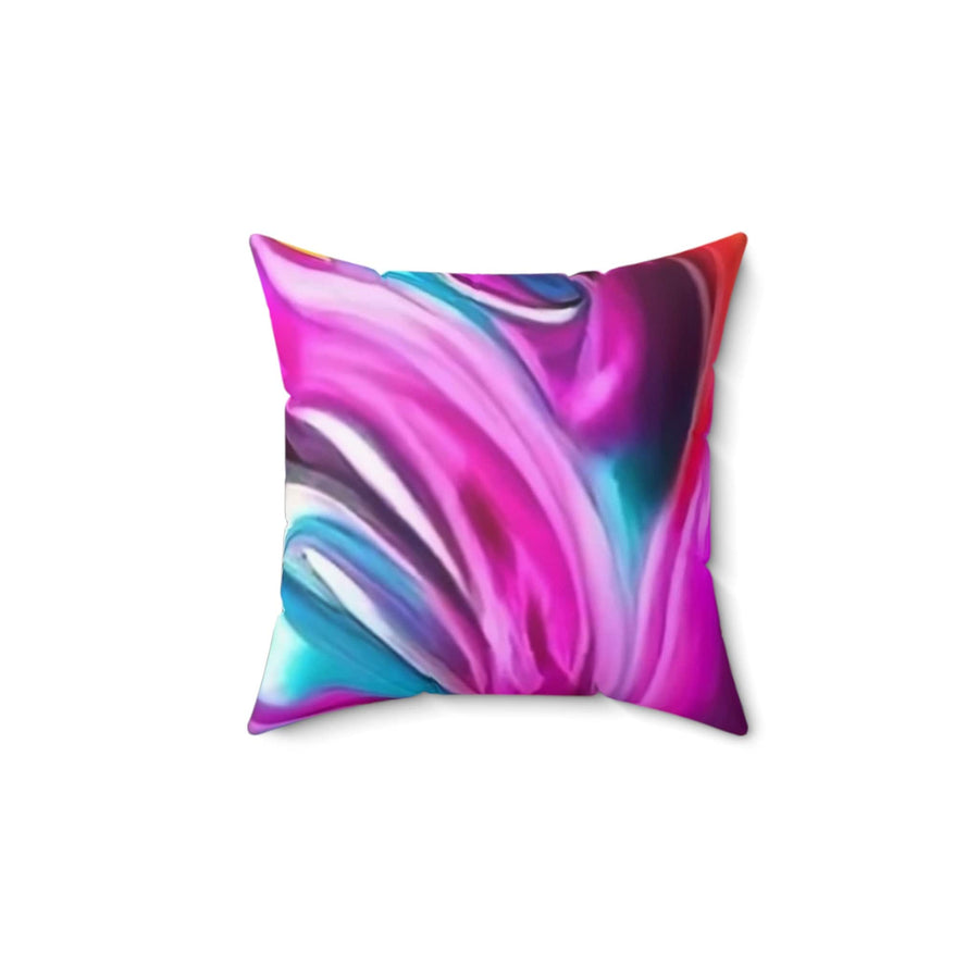 Spun Polyester Square Pillow-Kaleidoscopic Splendor with Our Jewel-toned Abstract Square Pillow