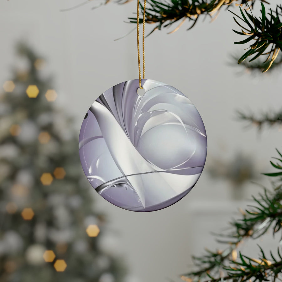 Ceramic Ornaments (1pcs, 5pcs, 10pcs, 20pcs)-Lilac, White, and Silver Abstract Elegant Ornament