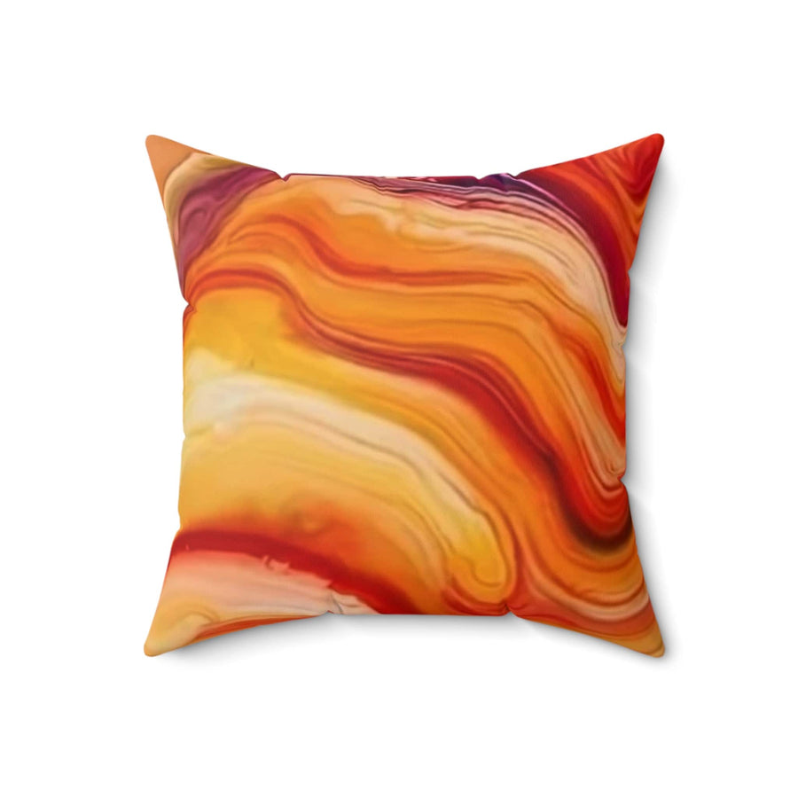 Spun Polyester Square Pillow- Multi Orange Vibrant hues