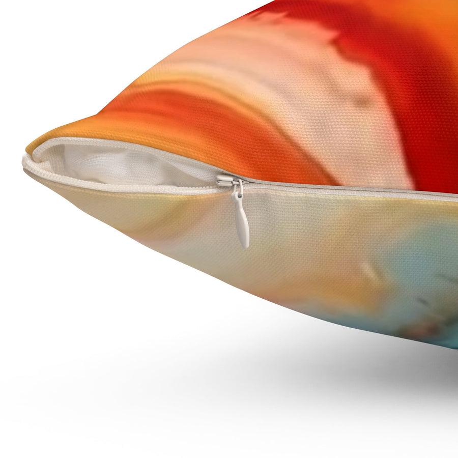Spun Polyester Square Pillow- Multi Orange Vibrant hues