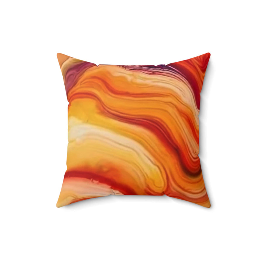 Spun Polyester Square Pillow- Multi Orange Vibrant hues