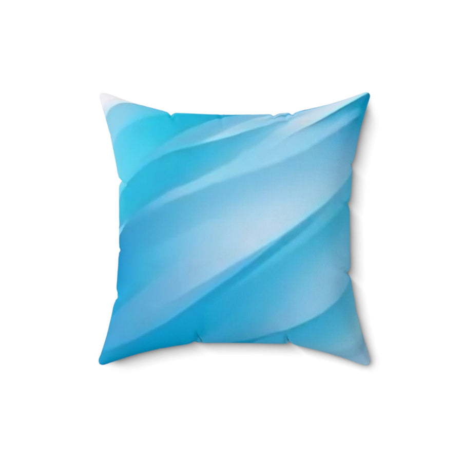 Spun Polyester Square Pillow-Light blue waves