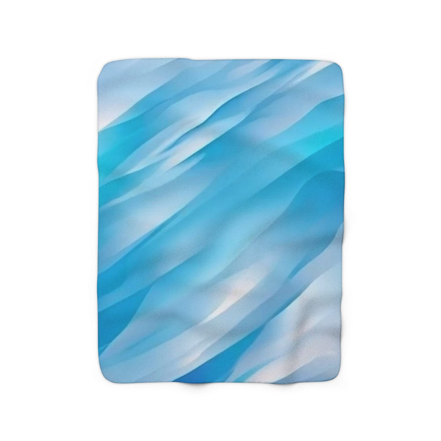 Sherpa Fleece Blanket-Calming Blues and whites