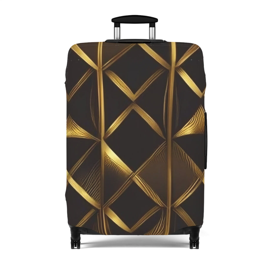 Luggage Cover-Gold and Black Colored Luggage Cover