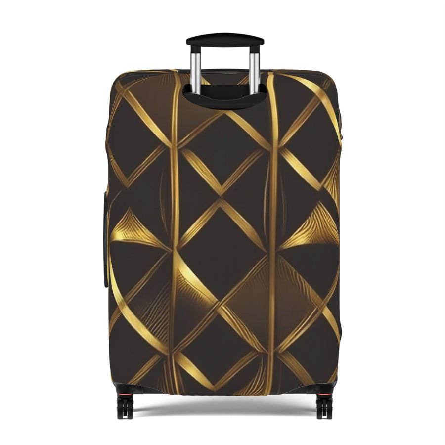 Luggage Cover-Gold and Black Colored Luggage Cover