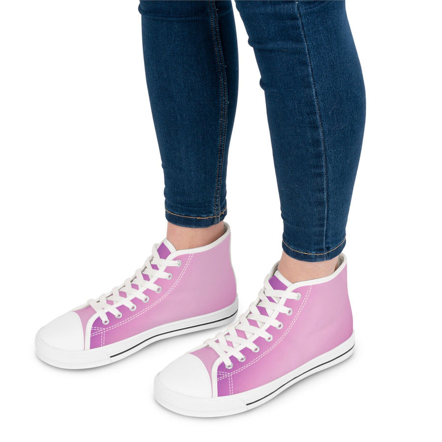 Women&#39;s High Top Sneakers- Shade of Purple