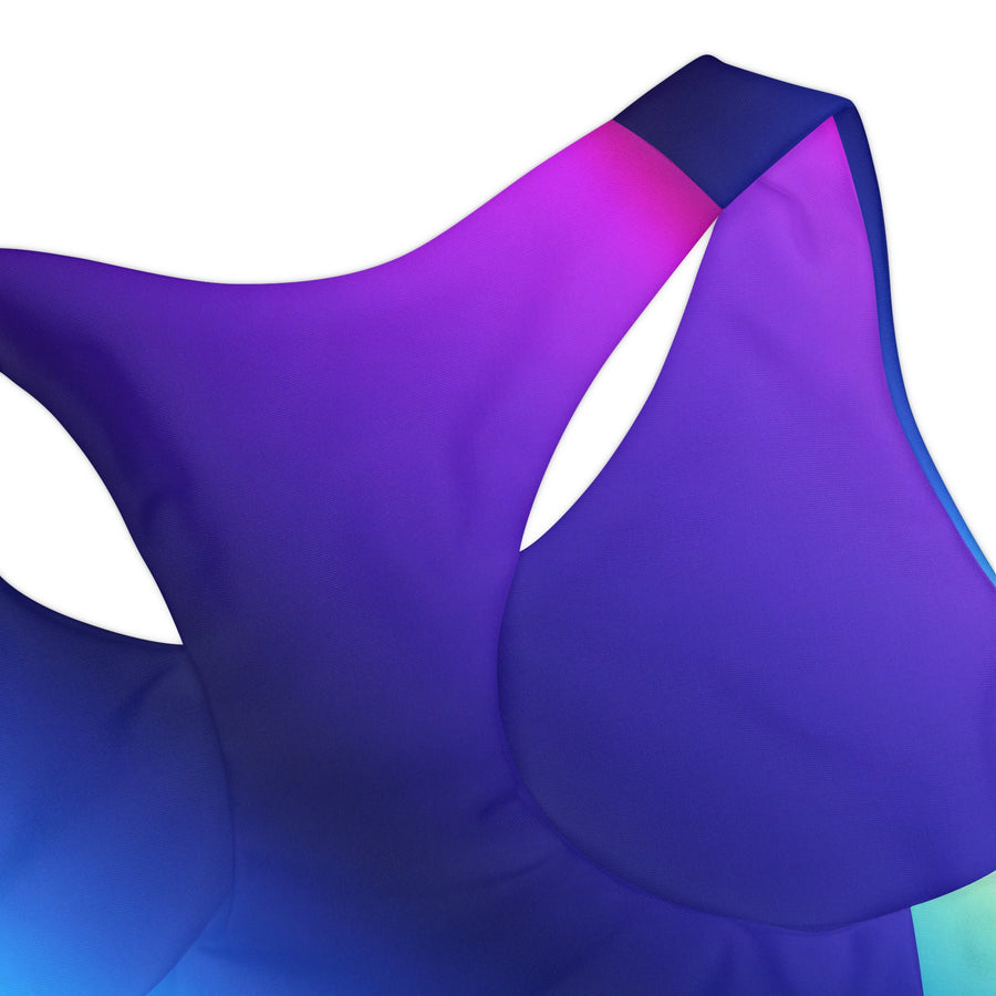 Girls Two Piece Swimsuit - Blue, Teal, and Purple gradient