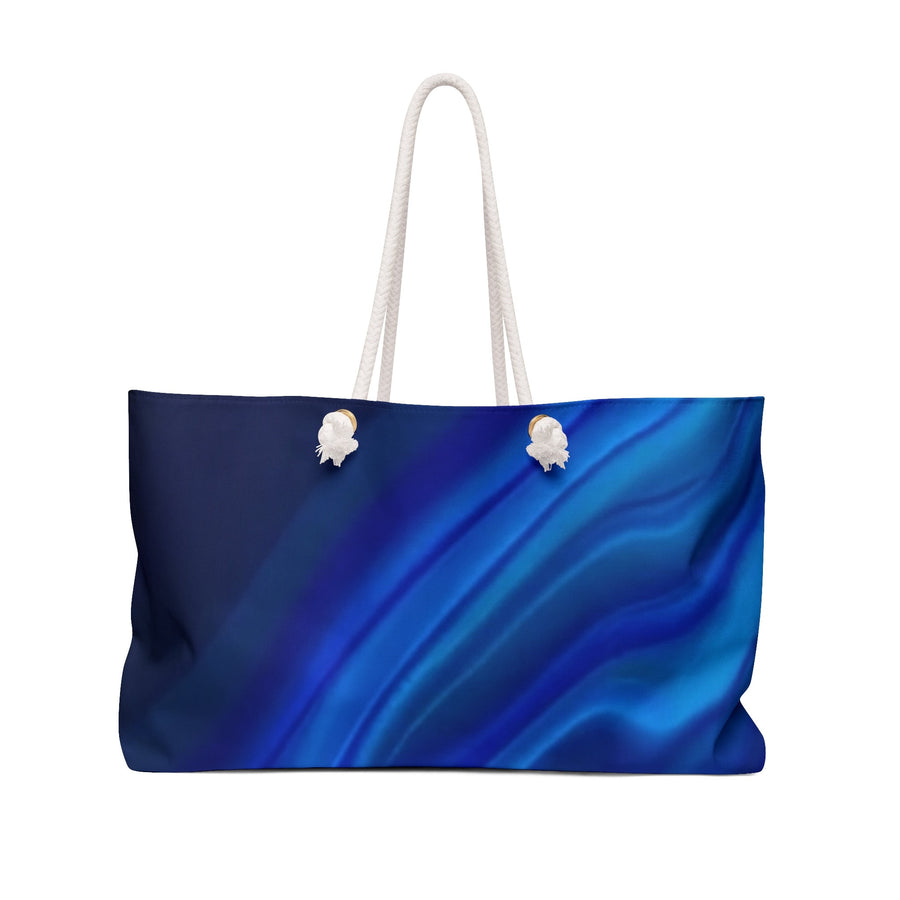 Weekender Overnight Bag- Blue ocean hues abstract wave pattern