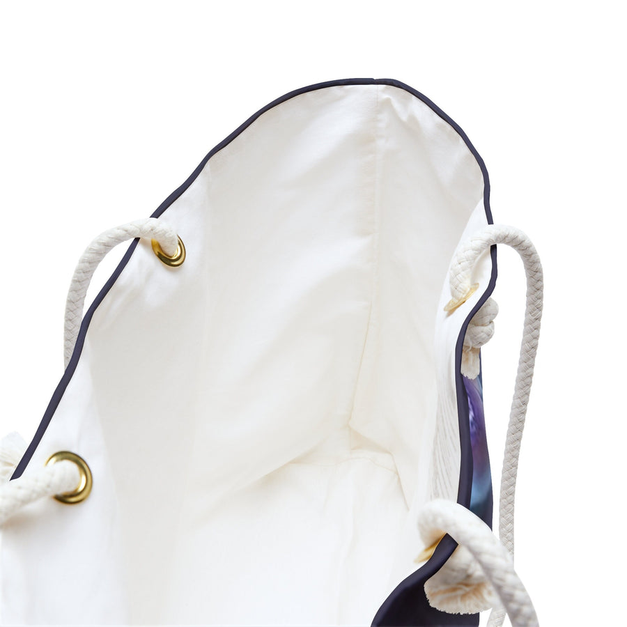 Weekender Overnight Bag- Blues and Greys flowers