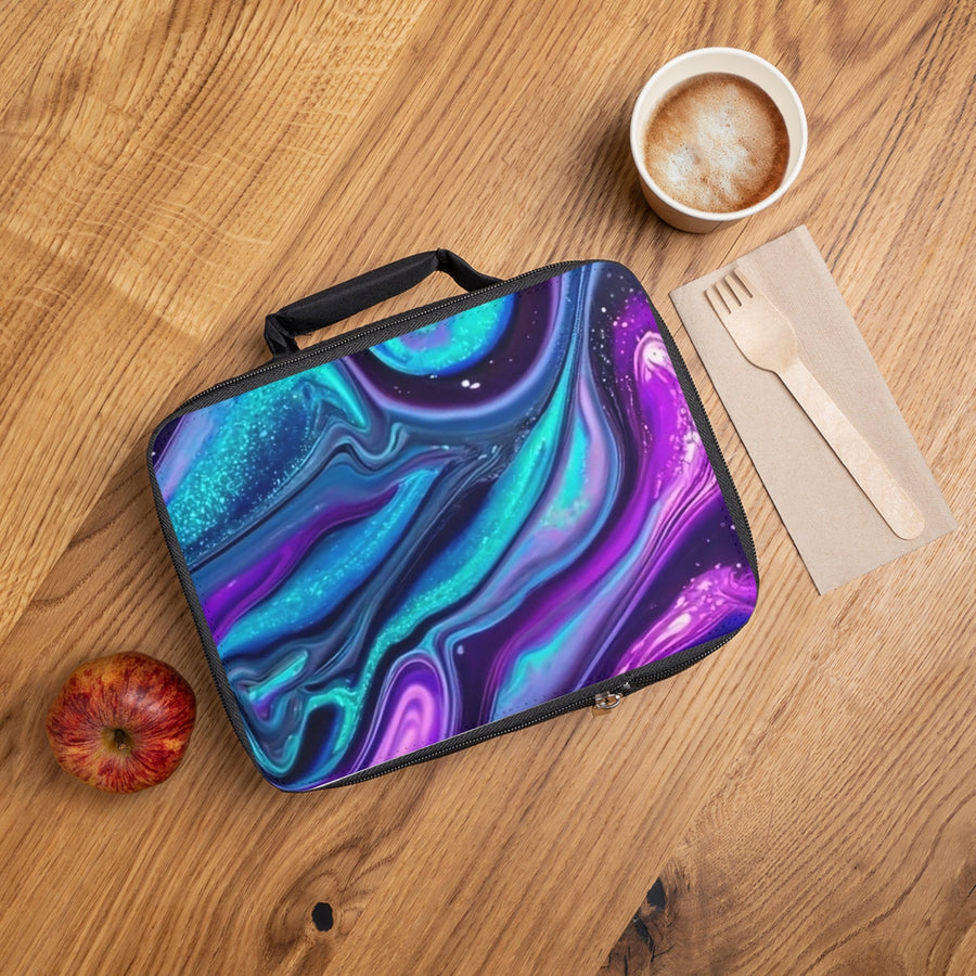 Lunch Bag-Blue and purple sparkles