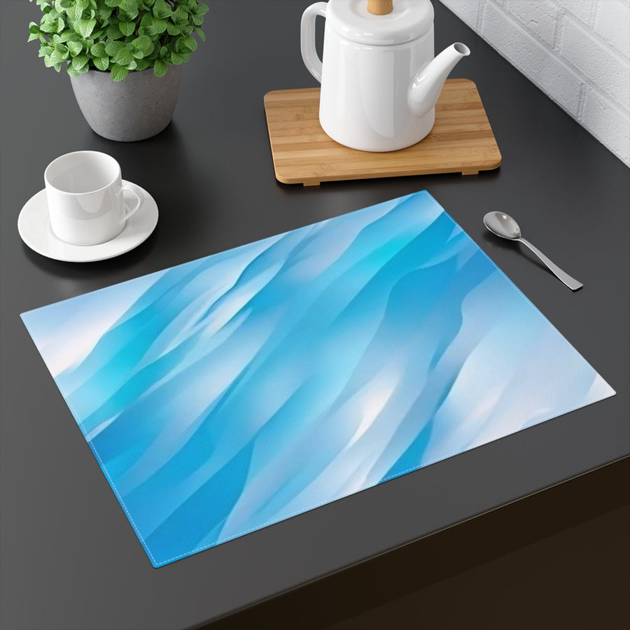 Placemat, 1pc - Blue and white waves