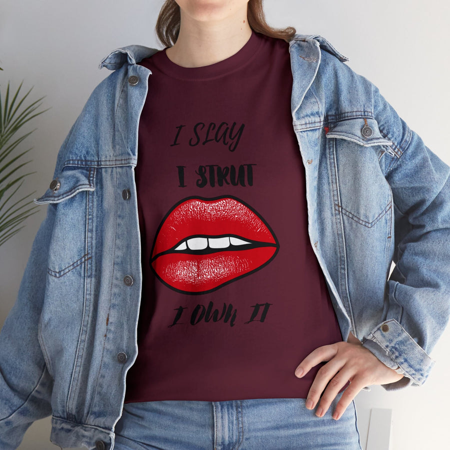 Unisex Heavy Cotton Tee-I Slay, I Strut, I Own It!