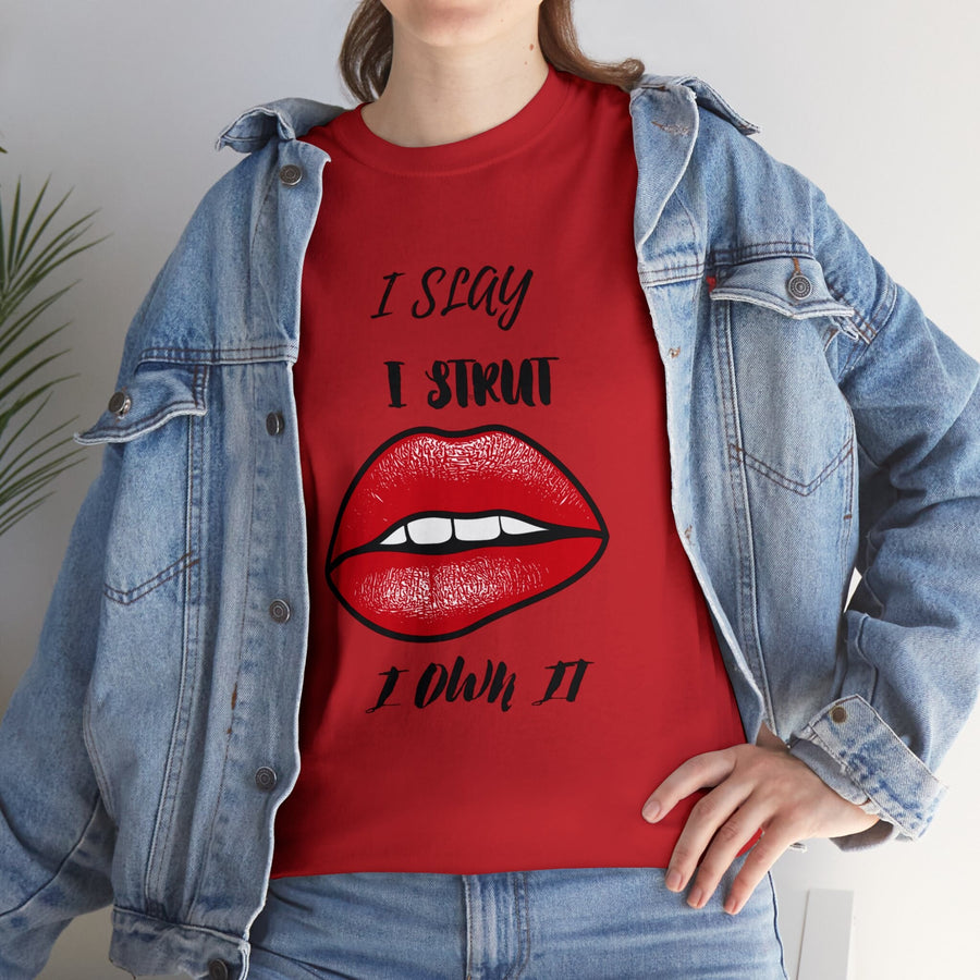 Unisex Heavy Cotton Tee-I Slay, I Strut, I Own It!