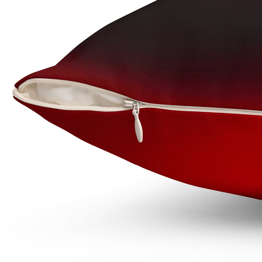 Spun Polyester Square Pillow-Embrace Luxurious Elegance with Our Rich Crimson and Dark Red Square Pillow!