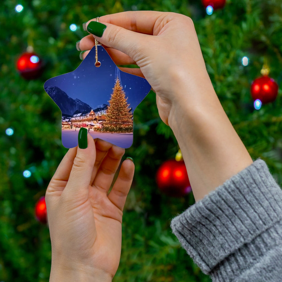 Ceramic Ornament, 4 Shapes-Celebrate the Magic of the Season with Our Christmas City Ornaments!