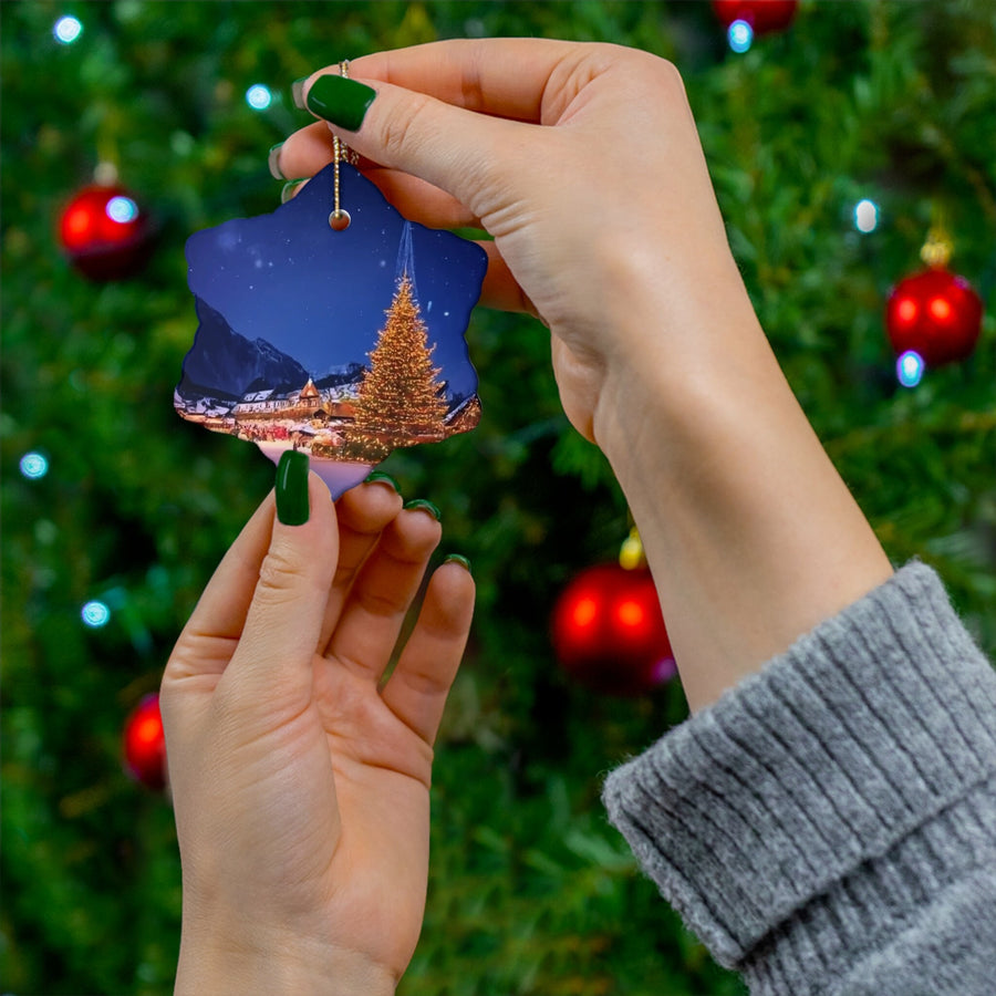 Ceramic Ornament, 4 Shapes-Celebrate the Magic of the Season with Our Christmas City Ornaments!