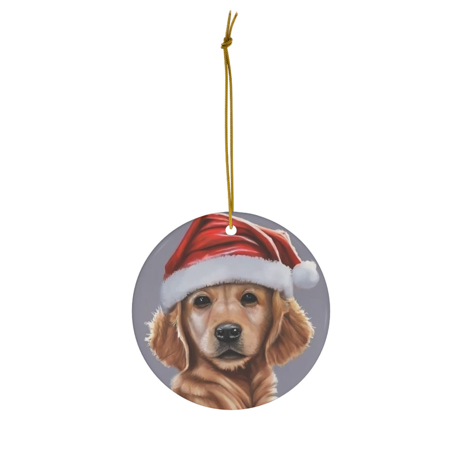 Ceramic Ornament, 4 Shapes-Golden Retriever Puppy Ornaments!
