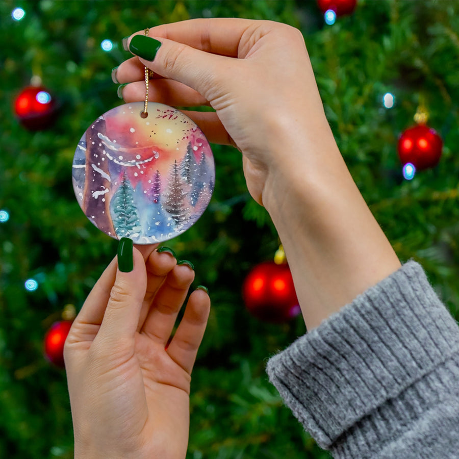 Ceramic Ornament,  Christmas colors