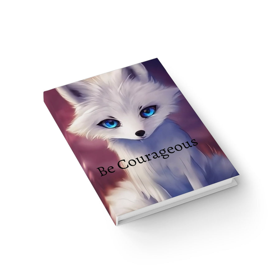 Journal - Ruled Line-White Fox Cub-Be Courageous