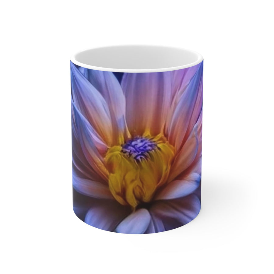 Ceramic Mug 11oz -purple flower