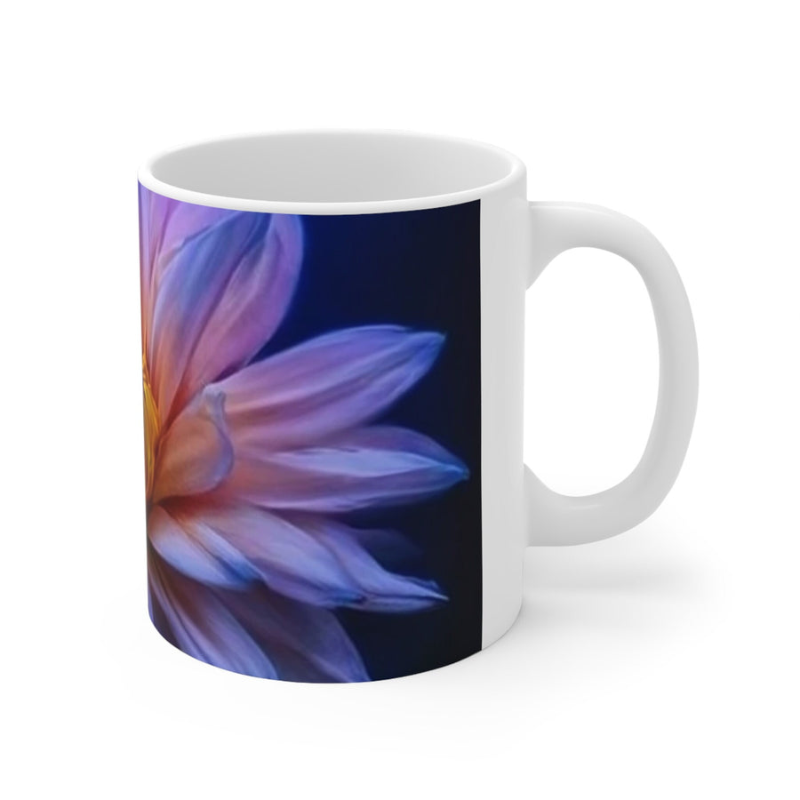 Ceramic Mug 11oz -purple flower