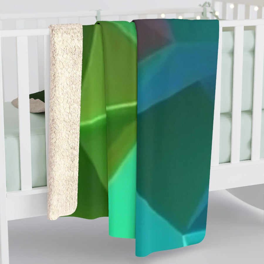 Sherpa Fleece Blanket-Rainbow Geo-